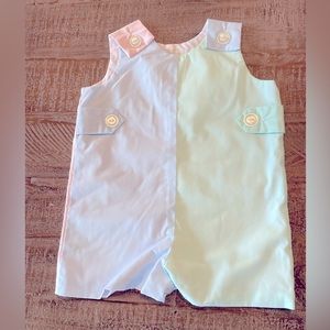 TBBC color block boys romper, 0-6 month NWOT